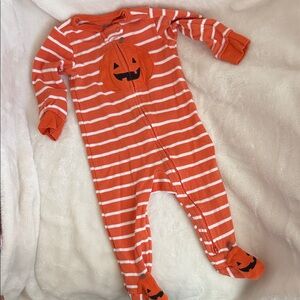 Carter's Halloween Striped Pumpkin Footie